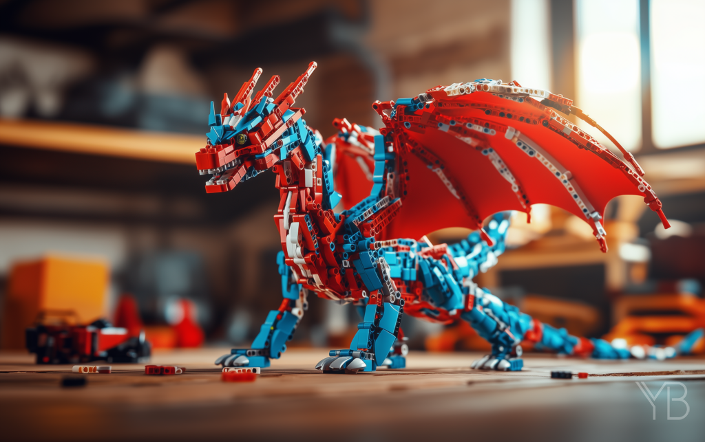 Lego Dragon Red Blue