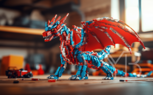 Lego Dragon Red Blue